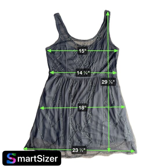 Abercrombie Fitch Babydoll Dress Womens Size‎ L Embellished Layered Beaded Fairy - Picture 2 of 8